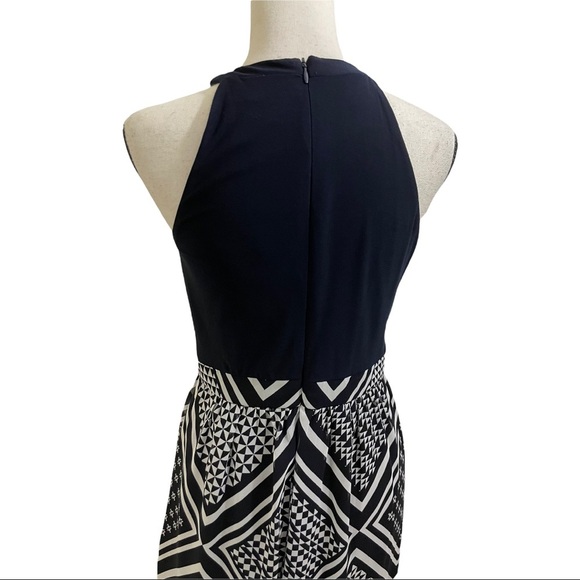 Vince camuto womens maxi dress. Size 6 skirt geometric pattern blue.white - Picture 11 of 12